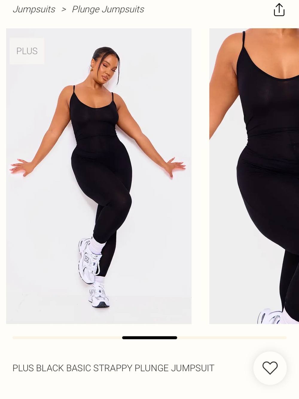 *4 for $30* Plus Black Basic Strappy Jumpsuit